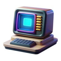 vibrant minimalist A vintage computer terminal displaying complex code, CRT monitor glow, dark room illuminated by the screen, retro futuristic style professional png