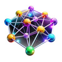 stunning rustic A network of interconnected nodes pulsating with data, vibrant multicolored light trails, data visualization style, dark background illuminated by the network high resolution png