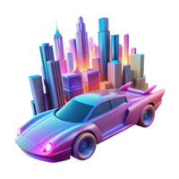 serene vintage A futuristic vehicle speeding through a neon-lit cityscape, motion blur, bright pink and blue hues, cyberpunk style 4K png