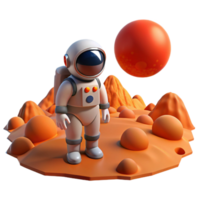 beautiful vintage A solitary astronaut exploring a desolate alien landscape, red planet surface, bright sunlight, realistic style high resolution png