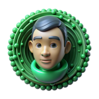 beautiful abstract An face emerging from a swirling vortex of binary code, green and black color scheme, digital art style genuine png