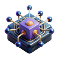 elegant artistic A quantum computer processing complex data, glowing qubits suspended in a dark void, abstract and scientific style exclusive png