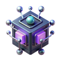 serene vintage A quantum computer processing complex data, glowing qubits suspended in a dark void, abstract and scientific style 4K png