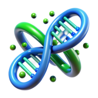 impressionante minimalista uma dna Duplo hélice entrelaçados com binário código, brilhando azul e verde, científico ilustração estilo exclusivo png