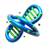 impressionante contemporâneo uma dna Duplo hélice entrelaçados com binário código, brilhando azul e verde, científico ilustração estilo Alto resolução png