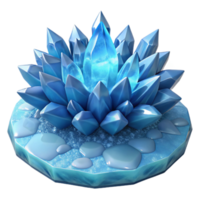 stunning creative An intricate ice crystal forming on a frozen lake, lit by the cool blue light of a winter afternoon, abstract photography style detailed png