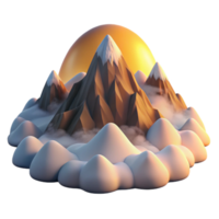 extraordinary classic A majestic mountain range piercing through a layer of clouds, lit by the golden light of sunrise, landscape photography style authentic png