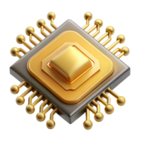 stunning traditional A single microchip, magnified and highly detailed, its golden circuits forming an intricate pattern, lit by a scanning electron microscope, scientific style detailed png