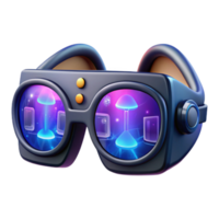 extraordinary contemporary A pair of augmented reality glasses displaying complex data overlays, reflecting the user's eyes, lit by the screen's glow, cyberpunk style detailed png