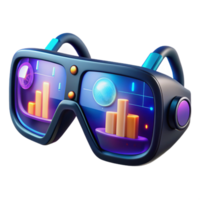 extraordinary abstract A pair of augmented reality glasses displaying complex data overlays, reflecting the user's eyes, lit by the screen's glow, cyberpunk style premium png