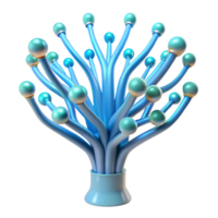 extraordinary abstract A bioluminescent tree, its branches made of fiber optic cables, pulsing with data, lit by its own internal glow, fantasy style 4K png