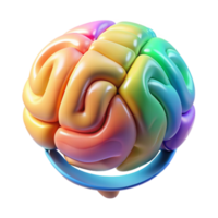 magnificent minimalist A holographic projection of a human brain, rotating slowly, different areas highlighting in various colors, lit from within, scientific style 4K png