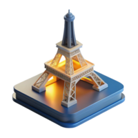 extraordinary classic A 3D printer constructing a miniature replica of the Eiffel Tower, layer by layer, lit by the printer's internal light, minimalist style detailed png