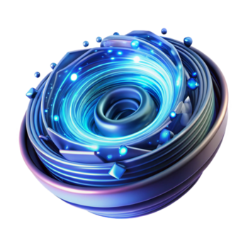 maravilloso resumen un artificial inteligencia, representado por un arremolinándose vórtice de código y datos, emanando un poderoso brillo, resumen estilo, dramáticamente iluminado profesional png