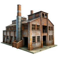beautiful minimalist An abandoned industrial factory, rusty metal and broken windows, dim light filtering through dust, gritty, photorealistic, high resolution png