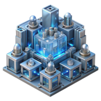 stunning classic A microscopic view of a complex nano machine resembling a futuristic city, glowing with intricate circuitry, abstract, scientific visualization, authentic png