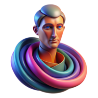 extraordinary minimalist Portrait of an abstract figure composed of swirling colors and geometric shapes, evoking a sense of mystery and intrigue, illuminated by dynamic, shifting light, in a... png