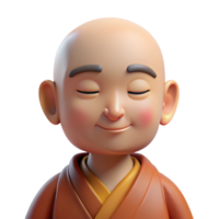 dramatic contemporary A portrait of a serene monk with a shaved head, closed eyes, and a peaceful expression, bathed in soft, warm candlelight, in a contemplative, spiritual style exclusive png