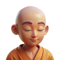 vibrant contemporary A portrait of a serene monk with a shaved head, closed eyes, and a peaceful expression, bathed in soft, warm candlelight, in a contemplative, spiritual style exclusive png