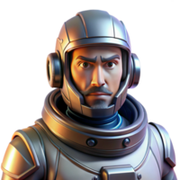 serene vintage Portrait of a futuristic astronaut with a reflective visor, intricate spacesuit details, and a determined expression, lit by the harsh glare of a distant sun, in a hyperrealistic,... png