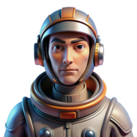beautiful vintage Portrait of a futuristic astronaut with a reflective visor, intricate spacesuit details, and a determined expression, lit by the harsh glare of a distant sun, in a... png