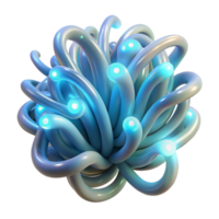 serene minimalist Intertwined, bioluminescent tendrils of light, pulsating with a soft, ethereal glow, in a style reminiscent of deep sea photography high resolution png