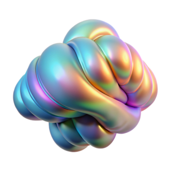 impresionante creativo un arremolinándose nube de iridiscente, holográfico partículas, formando efímero formas y patrones, iluminado por un cambiando, arco iris de colores ligero auténtico png