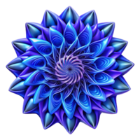 extraordinary artistic A kaleidoscope of swirling, fractal patterns, rendered in shades of deep indigo and electric blue, illuminated by a pulsating, rhythmic light high resolution png