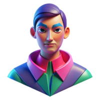 serene artistic Portrait of an abstract figure composed of geometric shapes and vibrant colors, neon lighting, abstract art style original png