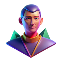 extraordinary rustic Portrait of an abstract figure composed of geometric shapes and vibrant colors, neon lighting, abstract art style exclusive png