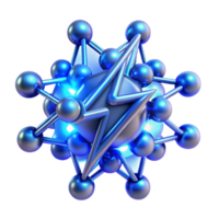 dramático minimalista uma rede do ramificação, fractal linhas, semelhante a uma relâmpago parafuso, com uma vibrante, elétrico azul brilho e uma futurista, techno estilo profissional png