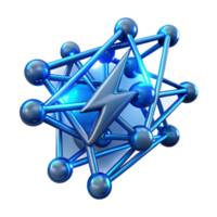 extraordinário contemporâneo uma rede do ramificação, fractal linhas, semelhante a uma relâmpago parafuso, com uma vibrante, elétrico azul brilho e uma futurista, techno estilo original png