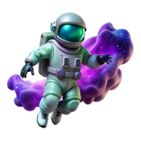 elegant abstract A lone astronaut, clad in a bioluminescent spacesuit, drifting through a nebula of swirling emerald and violet gases, lit by the distant glow of a dying star.... png