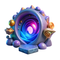 beautiful traditional A portal swirling with vibrant colors and strange symbols, leading to an unknown dimension, illuminated by an ethereal, otherworldly light. Surreal, abstract style 4K png