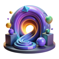 extraordinary modern A portal swirling with vibrant colors and strange symbols, leading to an unknown dimension, illuminated by an ethereal, otherworldly light. Surreal, abstract style genuine png