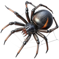magnificent rustic A close up of a spider spinning its web, intricate details of the web and spider, macro photography style, dark and moody lighting authentic png