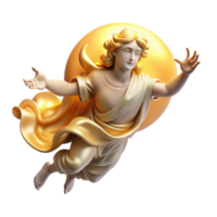 vibrant rustic A celestial being descending from the heavens, golden light, Renaissance style, Michelangelo influence high quality png