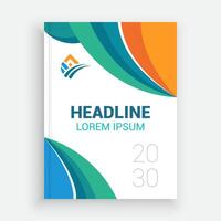 a book cover with a colorful wave pattern vector