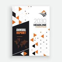 an annual report cover with geometric layout vector