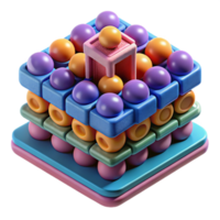 wonderful minimalist Microscale architecture, intricate details, made of nano materials, vibrant colors, abstract style, electron microscope image, high quality png