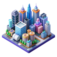 impressive rustic Isometric view of a complex cityscape, intricate details, vibrant colors, futuristic style, art, authentic png