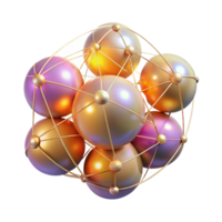 stunning artistic Chromatic orbs interconnected by glowing filaments, bathed in the ethereal light of a nebula, art nouveau style high quality png