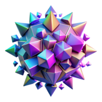 stunning traditional A chaotic explosion of geometric shapes, vibrant and neon colored, with hard shadows cast by an unseen light source, cyberpunk style premium png