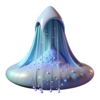 wonderful minimalist A cascade of shimmering particles flowing down an invisible slope, bathed in a cool, ethereal light, rendered in a dreamlike style high quality png