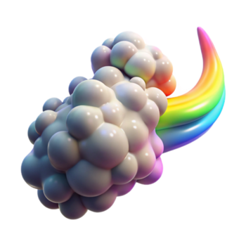 sereno astratto un' nube di iridescente nanoparticelle, vorticoso e danza nel zero gravità, illuminato di un' arcobaleno di laser travi, reso nel un' scientifico visualizzazione stile autentico png
