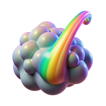 degno di nota astratto un' nube di iridescente nanoparticelle, vorticoso e danza nel zero gravità, illuminato di un' arcobaleno di laser travi, reso nel un' scientifico visualizzazione stile professionale png