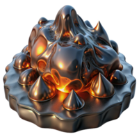 elegant abstract A turbulent sea of liquid metal, reflecting distorted images of an unseen environment, lit by a flickering, firelight, rendered in a dark, surrealist style 4K png