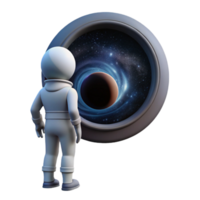 beautiful modern A lone astronaut gazing at a massive, swirling black hole through the window of their spaceship, realistic style, dramatic lighting exclusive png