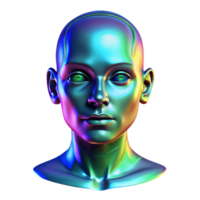 extraordinary vintage A holographic projection of a human face glitching and distorting, cyberpunk style, cool blue and green lighting original png