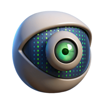 beautiful vintage A cybernetic eye gazing intently at binary code scrolling across a screen, close up shot, dark and moody lighting, cyberpunk style genuine png